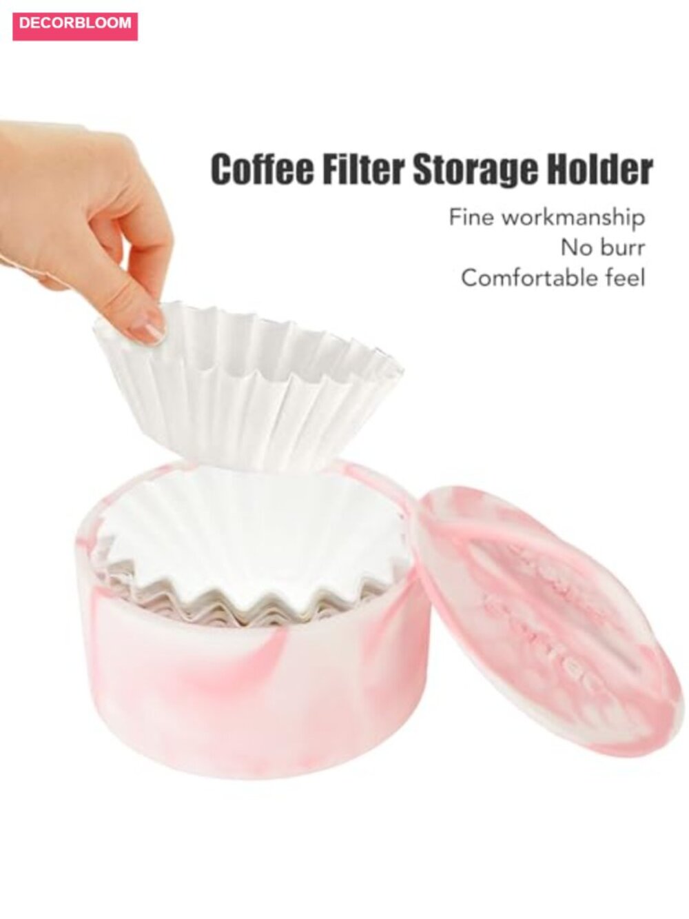 Coffee Filter Holder with Lid, Large Capacity Storage Dispenser for Counter, - Picture 3 of 6